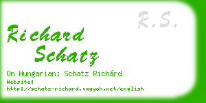 richard schatz business card